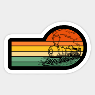 Retro Style Train Illustration Gift Sticker